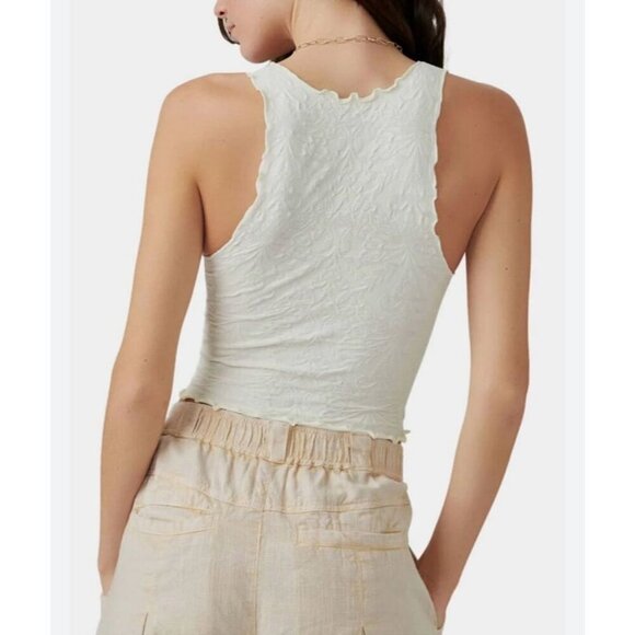 Free People Here For You Cami Fringe Patterned Cropped Tank Top Size Medium - Picture 3 of 7